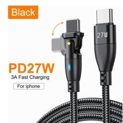 Dr. Phone-DrPhone ProCharge3 C2L - 27W USB-C Naar Lightning Kabel - Lader en Datatransmissie - 180° Rotatie - LED Indicator – 2M - Zwart€ 13,95€ 11,53DrPhoneKabels