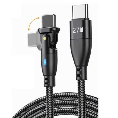 Dr. Phone-DrPhone ProCharge3 C2L - 27W USB-C Naar Lightning Kabel - Lader en Datatransmissie - 180° Rotatie - LED Indicator – 2M - Zwart€ 13,95€ 11,53DrPhoneKabels