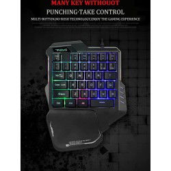 Dr. Phone-Elementkey MECHA3 één Hand Ontworpen Mini Gaming Toetsenbord – RGB – Macro opnames G1+G2 - Membraan – USB – 35 toetsen - Zwart€ 29,95€ 24,75Toetsenbord