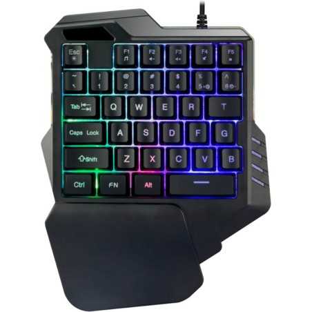 Dr. Phone-Elementkey MECHA4 één Hand Ontworpen Mini Gaming Toetsenbord – Achtergrondverlichting - Membraan – USB – 35 toetsen - Zwart€ 27,95€ 23,10Toetsenbord