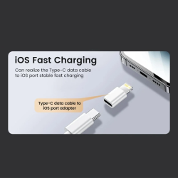 DrPhone VoltSync C2L - Lightning naar USB C Vrouwelijk Adapter – Data + Opladen - 480Mbps – USB-C Input