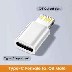 DrPhone VoltSync C2L - Lightning naar USB C Vrouwelijk Adapter – Data + Opladen - 480Mbps – USB-C Input