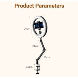 Dr. Phone-DrPhone APL-FL20 10 inch Ringlamp - Opvouwbaar met Standaard en Telefoonhouder - 3 lichtmodi en 10 helderheidsniveaus - Zwart€ 42,95€ 35,50Verlichting
