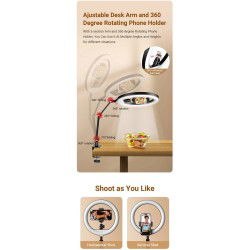 Dr. Phone-DrPhone APL-FL20 10 inch Ringlamp - Opvouwbaar met Standaard en Telefoonhouder - 3 lichtmodi en 10 helderheidsniveaus - Zwart€ 42,95€ 35,50Verlichting