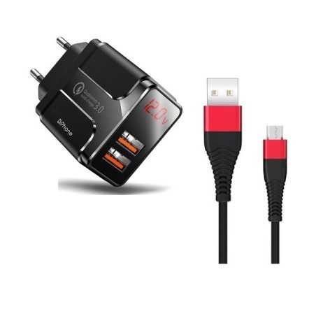 Dr. Phone-DrPhone ACC02 18W Thuislader - 2x USB 3.0 Qualcomm USB poorten met Digitale Display scherm + 1 Meter Micro USB Kabel - Zwart€ 16,95€ 14,01DrPhoneKabel & Lader8720118737682