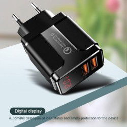 Dr. Phone-DrPhone ACC02 18W Thuislader - 2x USB 3.0 Qualcomm USB poorten met Digitale Display scherm + 1 Meter Micro USB Kabel - Zwart€ 16,95€ 14,01DrPhoneKabel & Lader8720118737682