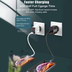 Dr. Phone-DrPhone ACC02 18W Thuislader - 2x USB 3.0 Qualcomm USB poorten met Digitale Display scherm + 1 Meter Micro USB Kabel - Zwart€ 16,95€ 14,01DrPhoneKabel & Lader8720118737682