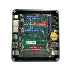 ELEMENTKEY AIR4 Mini COMPUTER – i7-1355U – 5 GHz 10 Core TURBO – DDR5 32GB RAM + 2000GB NVME SSD - WINDOWS 11 PRO PC