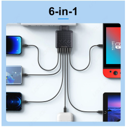 Dr. Phone-DrPhone MultiCharge - 6 in 1 Oplaadadapter - 5 USB 3.1A-poorten en 1 USB QC 3.0 snellaadpoort – Ingbouwde Bescherming - Zwart€ 18,95€ 15,66Oplader