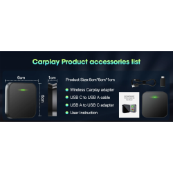Dr. Phone-DrPhone DriveCast - Draadloze CarPlay Adapter - 5,8 GHz Wifi - CarPlay Dongle – Draadloos Verbinden - Zwart€ 74,95€ 61,94Adapter/Converter