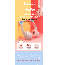 Dr. Phone-DrPhone Draadloze Kattenoor Koptelefoon Met Microfoon – Bluetooth 5.0 – RGB LED verlichting€ 27,95€ 23,10Koptelefoon Standaard8720118722817