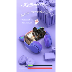 Dr. Phone-DrPhone Draadloze Kattenoor Koptelefoon Met Microfoon – Bluetooth 5.0 – RGB LED verlichting€ 27,95€ 23,10Koptelefoon Standaard8720118722817