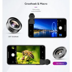 Dr. Phone-DrPhone APEX3 Pro 2-in-1 Smartphone Lens Set – 120° Groothoek & 10x Macro Lens – Universele Clip voor Telefoon & Tablet€ 27,95€ 23,10(Telefoon) Opzet Lens / Lenzen