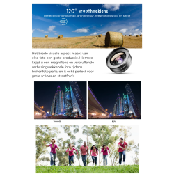 Dr. Phone-DrPhone APEX3 Pro 2-in-1 Smartphone Lens Set – 120° Groothoek & 10x Macro Lens – Universele Clip voor Telefoon & Tablet€ 27,95€ 23,10(Telefoon) Opzet Lens / Lenzen