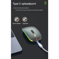 Dr. Phone-Elementkey MIJIA Dual Mode Draadloze Muis – Bluetooth + 2.4G, Oplaadbaar, Stil en 1600 DPI - Metalen Scrollwiel Comfort - Grijs€ 24,95€ 20,62Muis