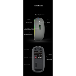 Dr. Phone-Elementkey MIJIA Dual Mode Draadloze Muis – Bluetooth + 2.4G, Oplaadbaar, Stil en 1600 DPI - Metalen Scrollwiel Comfort - Grijs€ 24,95€ 20,62Muis