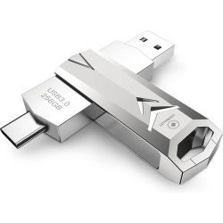 Dr. Phone-LUXWALLET DataSwift – USB 3.0 Naar USB-C 3.0 Flashdrive - 360° Rotatie – USB Stick – OTG – 256GB - Zilver€ 34,95€ 28,88Flashdrives