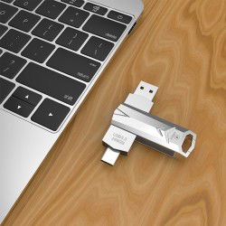 Dr. Phone-LUXWALLET DataSwift – USB 3.0 Naar USB-C 3.0 Flashdrive - 360° Rotatie – USB Stick – OTG – 256GB - Zilver€ 34,95€ 28,88Flashdrives