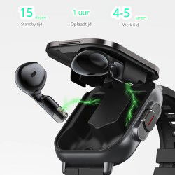 Dr. Phone-DrPhone DualX Duo2 - Smartwatch met Ingebouwde Oordoppen - Bluetooth 5, NFC, Gezondheidsmonitoring & Automatisch Opladen - Zwart€ 79,95€ 66,07DrPhoneDrPhone Smartwatches