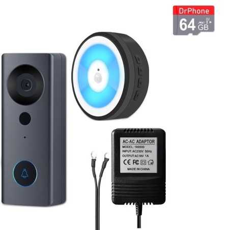 Dr. Phone-DrPhone LM6-C – Bekabeld Camera Deurbel Met Binnen Bel + MicroSD-Kaart (64GB) - Camera Deurbel Met Alexa & Google Assistant€ 99,95€ 82,60DrPhoneIP Camera8720118942680
