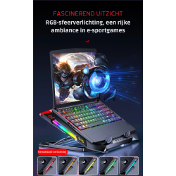 Dr. Phone-DrPhone ChillBase – Laptopstandaard Met Dual Fan Koelfunctie – RGB Verlichting – Instelbare Hoogte -12 tot 18 Inch€ 49,95€ 41,28Notebookstandaard