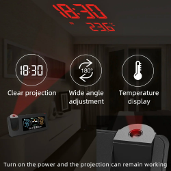 Dr. Phone-DrPhone TimeVision - Elektronische Projectie Klok – Nachtmodus – Alarm – Temperatuur Display – Barometerfunctie - Zilver€ 54,95€ 45,41Home