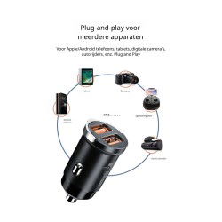 Dr. Phone-DrPhone UltraCompact - 200W Snelle Autolader - 2x USB - 20V 5A - Universele Oplader voor Telefoon, Tablet en Laptop€ 29,95€ 24,75DrPhoneAutoladers