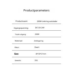Dr. Phone-DrPhone UltraCompact - 200W Snelle Autolader - 2x USB - 20V 5A - Universele Oplader voor Telefoon, Tablet en Laptop€ 29,95€ 24,75DrPhoneAutoladers
