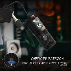 Dr. Phone-DrPhone SoundCore Slim - Condensator Studiomicrofoon - Studiokwaliteit Opname - USB Plug & Play - Cardioïde Patroon€ 74,95€ 61,94Microfoon