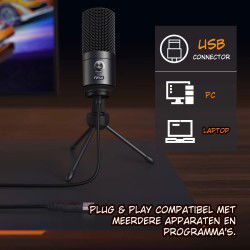 Dr. Phone-DrPhone SoundCore Slim - Condensator Studiomicrofoon - Studiokwaliteit Opname - USB Plug & Play - Cardioïde Patroon€ 74,95€ 61,94Microfoon