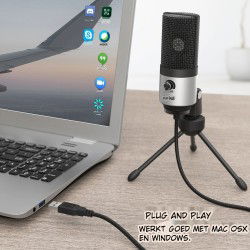 Dr. Phone-DrPhone SoundCore Slim - Condensator Studiomicrofoon - Studiokwaliteit Opname - USB Plug & Play - Cardioïde Patroon€ 74,95€ 61,94Microfoon
