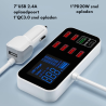 DrPhone ATL1 8 Multi USB Autolader - QC 3.0 & PD USB C poorten - LED Digitaal Display - PD snelader -12-24V - 40W - Wit