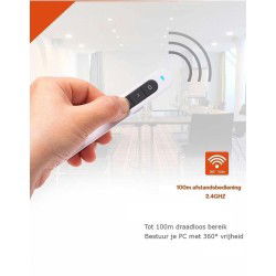 Dr. Phone-DrPhone LP2 - Draadloze Presenter - tot 100 Meter Bereik - 2.4Ghz USB Presentatie Klikker met Laserpointer€ 24,95€ 20,62Presenter