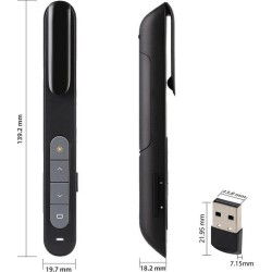 Dr. Phone-DrPhone LP2 - Draadloze Presenter - tot 100 Meter Bereik - 2.4Ghz USB Presentatie Klikker met Laserpointer€ 24,95€ 20,62Presenter