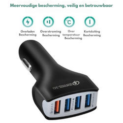 Dr. Phone-DrPhone QC5 Pro - 4 Poorten USB Lader - 12V/24V - Qualcomm 3.0 - Auto lader – Auto Oplader - Voor Tablets / Smartphones - Wit€ 17,95€ 14,83DrPhoneOplader8720118007990