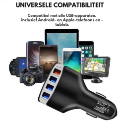 Dr. Phone-DrPhone QC5 Pro - 4 Poorten USB Lader - 12V/24V - Qualcomm 3.0 - Auto lader – Auto Oplader - Voor Tablets / Smartphones - Wit€ 17,95€ 14,83DrPhoneOplader8720118007990