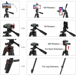 Dr. Phone-DrPhone SteadyShot – Telefoon Statief Tripod - 33 CM Tot 102 CM - Bluetooth-afstandsbediening – Verstelbare Statief€ 34,95€ 28,88Home