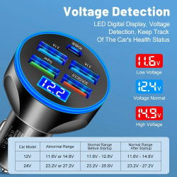 Dr. Phone-DrPhone QC18 – 250W 5 Poorts Auto Telefoonlader - PD & QC3.0 Snelladen - LED-Display & Spanningsbewaking€ 19,95€ 16,49Autoladers