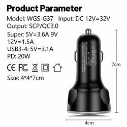Dr. Phone-DrPhone QC18 – 250W 5 Poorts Auto Telefoonlader - PD & QC3.0 Snelladen - LED-Display & Spanningsbewaking€ 19,95€ 16,49Autoladers