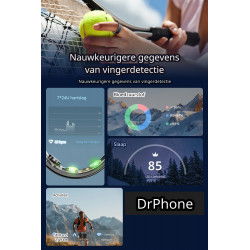 Dr. Phone-DrPhone RingSense V3 – Smart Ring - Europese ringmaat 54 - 5ATM Waterdicht – Slaapmonitor – Hartslagmeter - SpO2 + Case - Zilver€ 59,95€ 49,55DrPhoneDraagbare technology (Ring)
