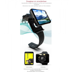 Dr. Phone-DrPhone SWX6 – 4G / GPS / WiFi SmartWatch - 4GB RAM + 64GB opslag - Dual Camera (5MP + 13MP) - Bluetooth 5.0 & WiFi€ 289,95€ 239,63Smartwatch