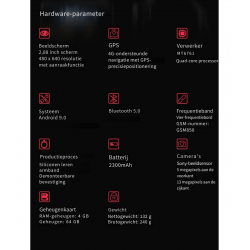 Dr. Phone-DrPhone SWX6 – 4G / GPS / WiFi SmartWatch - 4GB RAM + 64GB opslag - Dual Camera (5MP + 13MP) - Bluetooth 5.0 & WiFi€ 289,95€ 239,63Smartwatch