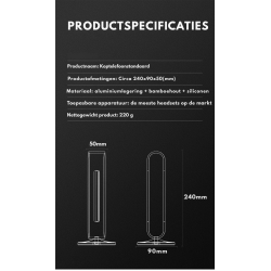Dr. Phone-DrPhone Luxe Bamboe Headset Beugel – Koptelefoon Standaard met Hout Design – U Vorm - Zilver Base€ 27,95€ 23,10Koptelefoon Standaard8720118919484