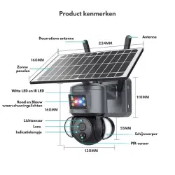 Dr. Phone-DrPhone SolarGuard – 2.4Ghz Solar Camera – 3MP Camera – Zonnepaneel Camera - Pan / Tilt - Zonne Energie – 2 Weg Audio - Zwart€ 219,95€ 181,78IP Camera