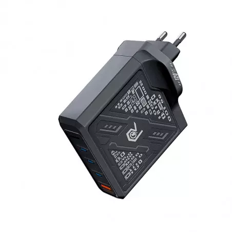 DrPhone HyperCharge V2 – 120W GaN Multipoort Oplader - 3x USB-C + USB Oplader - PD 3.0 & QC 3.0- Ultrasnel Opladen
