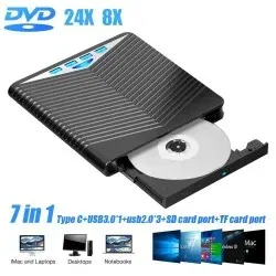 Dr. Phone-DrPhone FusionDrive 7-in-1 – Externe DVD-Speler en Brander in Één Compact Design - USB 3.0/ SD-kaartlezer/ SD-kaartslot€ 39,95€ 33,02DVD/RW Spelers