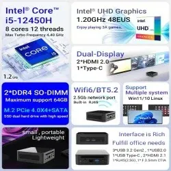 Dr. Phone-Elementkey AIR5 - Mini PC - Desktop Computer - i5-12450H – 4.4 Turbo Frequentie - 16GB RAM Samsung 1TB SSD - Windows 11 PRO€ 749,95€ 619,79Computer