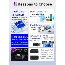 Dr. Phone-Elementkey AIR5 - Mini PC - Desktop Computer - i5-12450H – 4.4 Turbo Frequentie - 16GB RAM Samsung 1TB SSD - Windows 11 PRO€ 749,95€ 619,79Computer