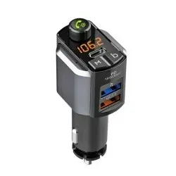 DrPhone BC29 – Bluetooth 5.0 FM-Transmitter - Handsfree Bellen - USB-C PD & USB Q.C3.0 - Geavanceerde Ingebouwde Beveiliging
