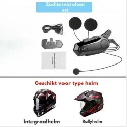 Dr. Phone-DrPhone X1 - Bluetooth 5.3 Motorhelm Headset - Intercom – Circa 100m Bereik - Handsfree Communicatie – Waterdicht€ 39,95€ 33,02Home